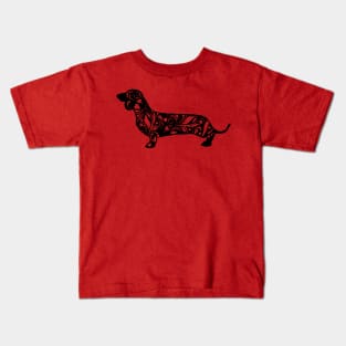 Dachshund Floral Mandala Kids T-Shirt